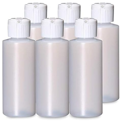 Onisavings Plastic Cylinder Bottles with Flip Top Pour Spout - BPA-Free & Refillable Containers- Durable, Affordable Price - Store Lotion and Any Kind Liquid-Based Products, Size 4 Oz (6 Pack) Cover