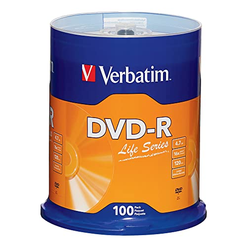 Verbatim® Life Series DVD-R Disc Spindle, Pack of 100