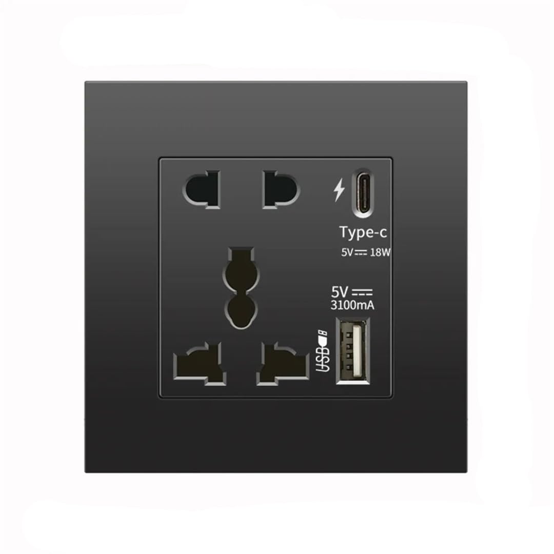 Prise Murale 13A Avec Prise De Charge Rapide USB 18W, Prise De Courant Murale Avec Chargeur USB universal-AC-18W