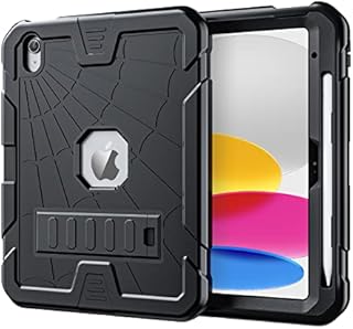 HERIZE Cases for New iPad 10th Generation Case with Pencil Holder, Lightweight Slim Protective, Soft TPU Cover with Auto Wake/Sleep, Tri-fold Stand for 5G iPad 10.9 Inch Case 2022, Black