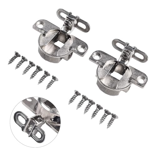 NbgrvB Paquete de 2 bisagras de gabinete ajustables de 97 grados para puertas de 15 a 25 mm, copa de 35 mm, panel lateral de aleación de zinc, bisagra plana para armario de cocina, armario, estantería