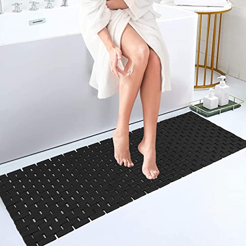 Alfombra de baño de bambú para salir de la bañera sin resbalar 2
