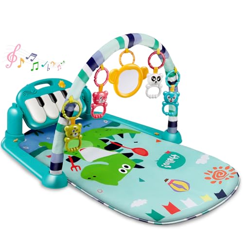 AmyBenton Gimnasio Piano Bebe, Manta Suelo de Juegos Bebe Actividades con Música y Luz, Regalos para Niños y Niñas 0+ Meses