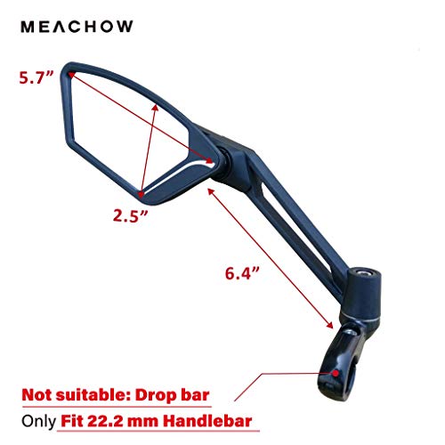 Meachow New Scratch Resistant Glass Lens,Handlebar Bike Mirror, Adjustable Safe Rearview Mirror, Bicycle Mirror (Silver Left Side) Me-003Ls #TOP4