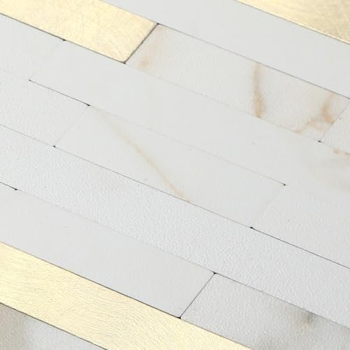 Yipscazo 40 Sheets Peel and Stick Stone Metal Backsplash, PVC Wall Tiles Stick on Tiles for Backsplash Kitchen, Bathroom, Fireplace (6'' X 12'', Calar Golden) by Yipscazo - Used condition - Image 8