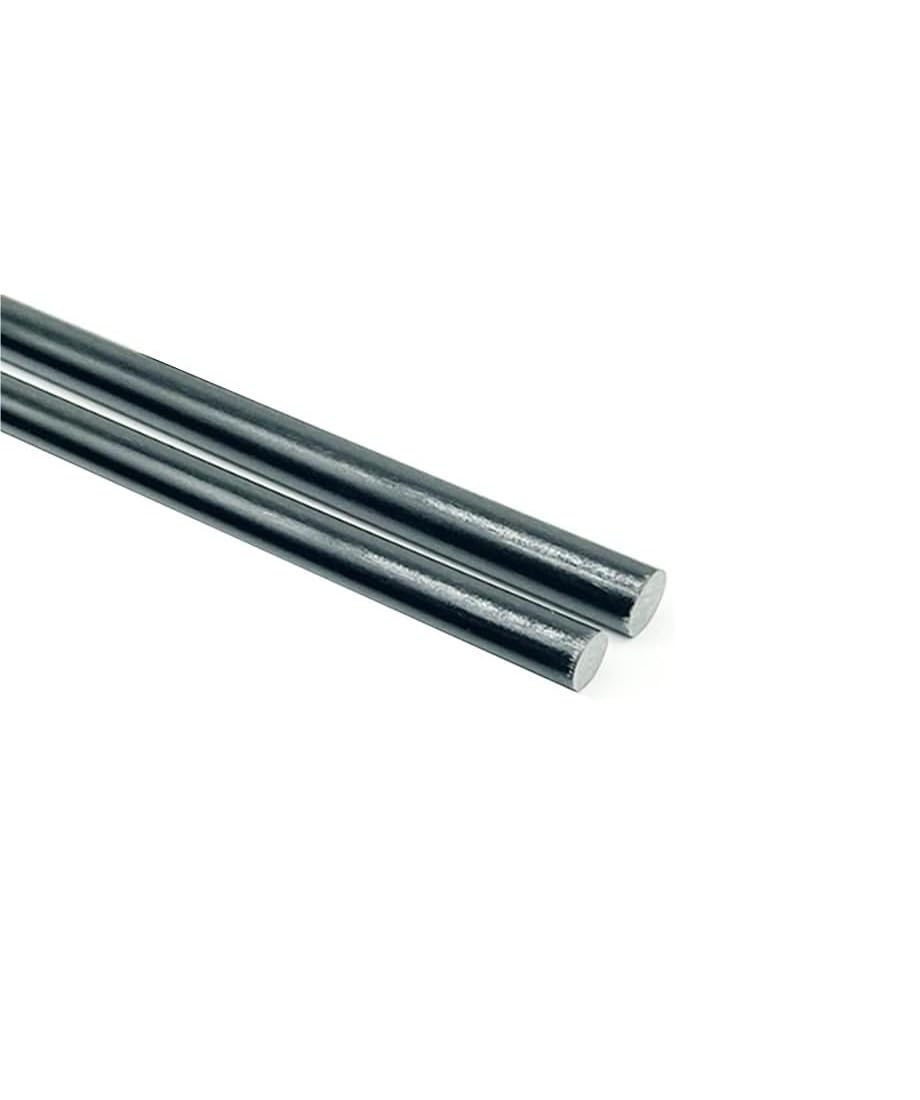 Aste in fibra di vetro nere da 10 pezzi, lunghezza 500 mm, barra in fibra di vetro solida(8.0x500mm)