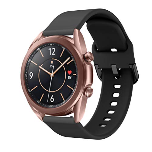 Comtax for Galaxy Watch3 45mm �o���h 22mm�V���R���������x���g Galaxy Watch 46mm/ Gear S3 �Ή� �I�V���� (�u���b�N)