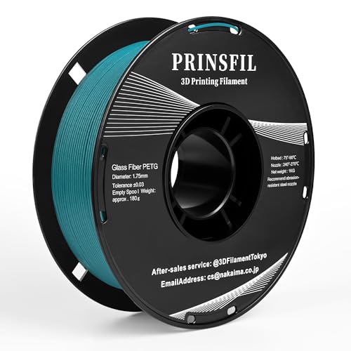 PRINSFIL ガラスファイバー PETGフィラメント 1kg 1.75mm - 高耐久性・高精度【New tool系|グレイシャーブ...