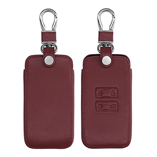 kwmobile カーキー 保護カバー 対応: Renault 4-ボタン 車のキー Smart Key - スマートキー キーケース 鍵ケース PUレザー - ダークレッド