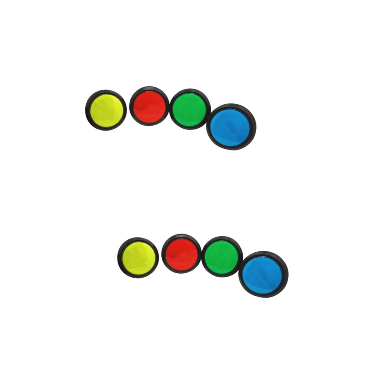 VICASKY 8pezzi Pulsanti Circolari Per Gioco Da Tavolo Pulsanti Dj Per Risposte Veloci Rosso Giallo Blu Verde Gioco Educativo