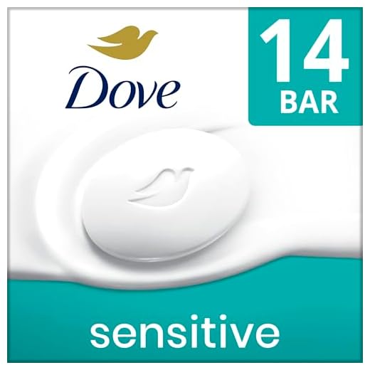 Dove Beauty Bar More Moisturizing Than Bar Soap for Softer Skin, Fragrance-Free, Hypoallergenic Beauty Bar Sensitive Skin With Gentle Cleanser 3.75 oz 14 Bars