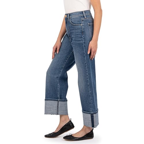 KUT from the Kloth Women's Sienna High-Rise Wide Leg-roll Up in Alert2
