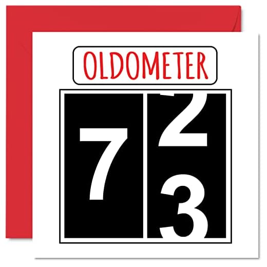 Divertidas tarjetas de cumpleaños de 73 para hombres y mujeres, olómetro, tarjeta de feliz cumpleaños para papá, mamá, tarjetas de felicitación de 145 mmx145 mm, tarjeta de felicitación de 73 años