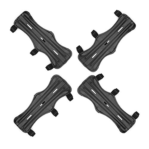prowithlin 4 Pack Archery Arm Guard, Archery Bracer/Archery Cowhide Leather Forearm Protector w/Bow Range with 5-Strap Buckles, Arm Guard for Archer Hunter