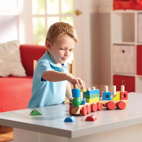 Melissa & Doug Grand Train À Empilage 15 Pieces 43 Cm De Long Loisir Créa - vue 3