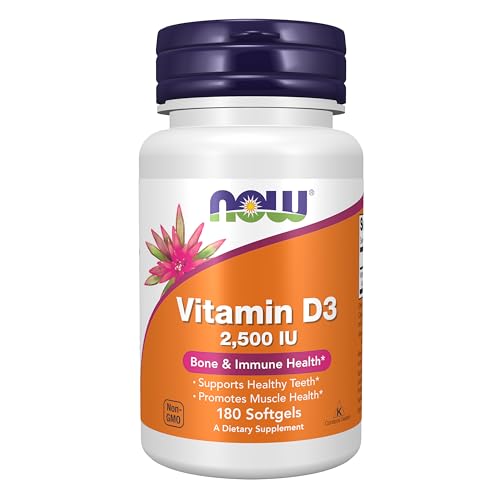 Now Supplements Vitamin D3 2 500 IU Bone & Immune Health* 180 Softgels