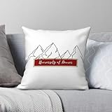 Funda de almohada cuadrada de poliéster y lino y terciopelo con cremallera decorativa de la Universidad de Denver Mountain Range
