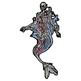 Parche termoadhesivo para la ropa, diseño de Esqueleto cráneo sirena