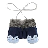 Kind-Winter-Plüsch-Strickhandschuhe Winterhandschuhe Mädchen Jungen Weicher Plüsch Handgelenk Design Ist Weich Und Dick Hohe Wärme (2 Paar),Blau