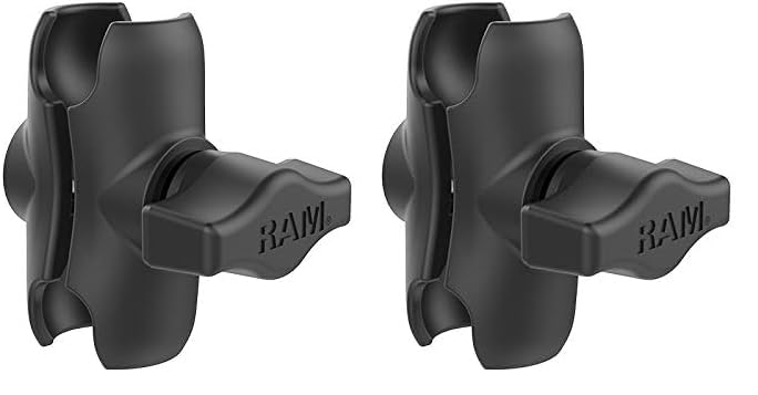 Image of RAM MOUNTS B Size 1 inch Double Socket Mount Arm - Short (RAM-B-201U-A) (Pack of 2)