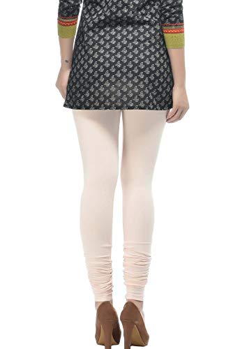 Image of Frenchtrendz Women's Cotton Spandex Stretchable Mid Rise Slim Fit Churidar Leggings Pull On