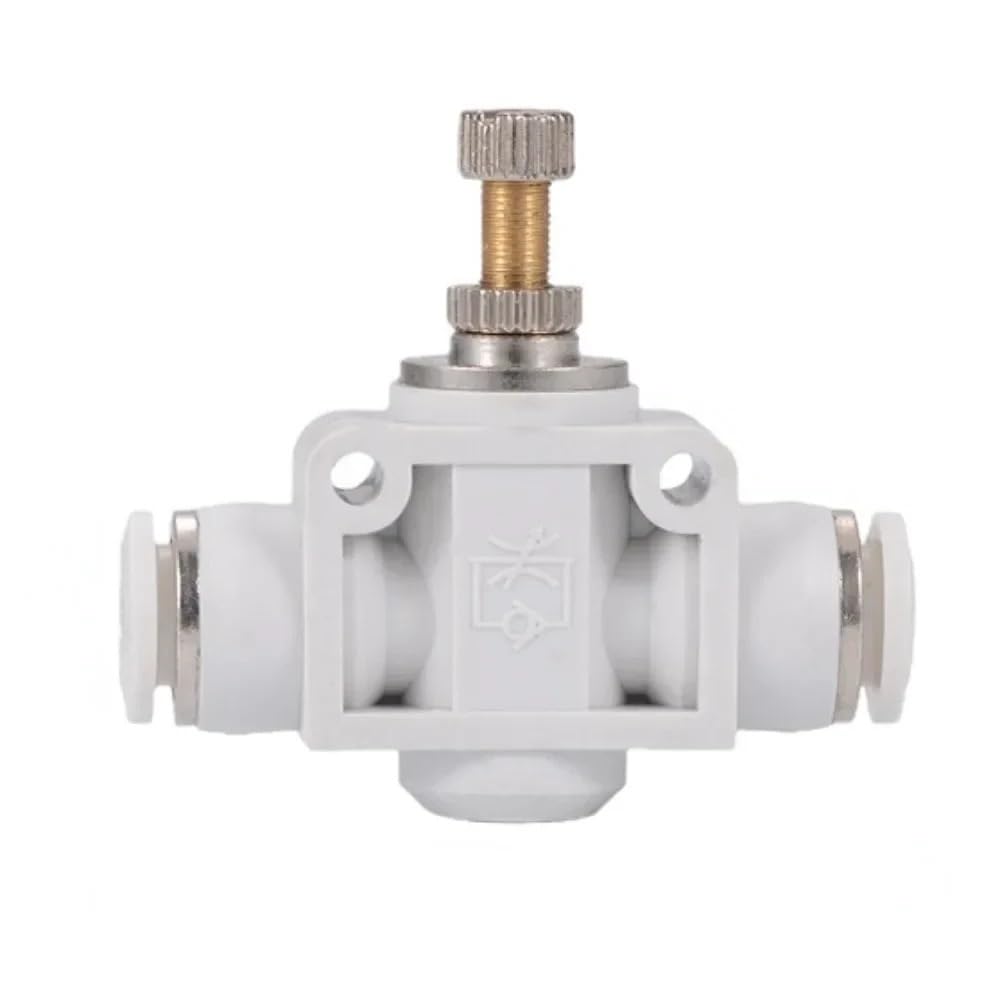 zorfar SA Series Push in Air Flow Control Throttle Valve, Manual Speed Regulator for 4-12mm OD Pneumatic Tubing 1PCS(SA White,12mm OD Tube)