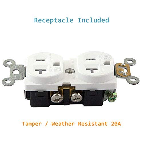 Enerlites Dual Flip Lid Floor Box Cover, 5.75" Diameter, 20A Tamper-Weather Resistant Receptacle Outlet, Watertight Gaskets, 975517-S, Ul Listed, Nickel Plated Brass, 1 Gang #TOP5