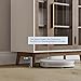 BELLEZE Sideboard Buffet Cabinet, Modern Curio Cabinet 3-Tiers Console Table for Kitchen Glass Display Cabinet Storage/Pantry Cabinet Coffee Bar for Living Room Bedroom Entryway, Brown