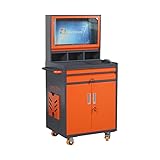 HIGHER QUALITY: LYREIGN industrial computer cabinet adopts electrostatic spraying technology, and has been pickled and phosphated. The tool holder not only looks high-end and elegant, but is also rust-resistant and wear-resistant. Mobile computer Cab...