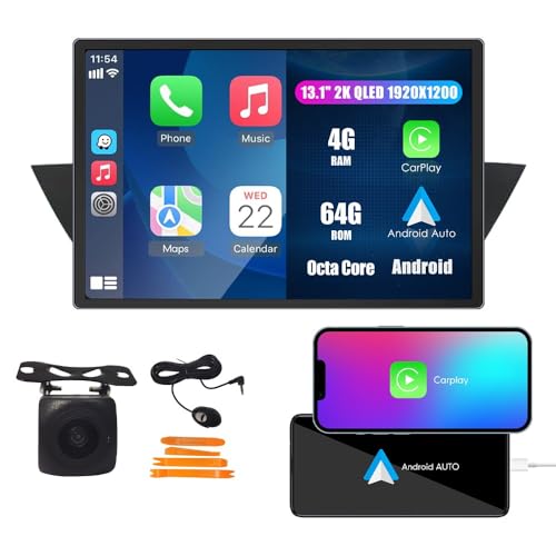 Kunfine Car CarPlay Android Auto Navigation Stereo GPS Radio Reverse Camera Display 13.1