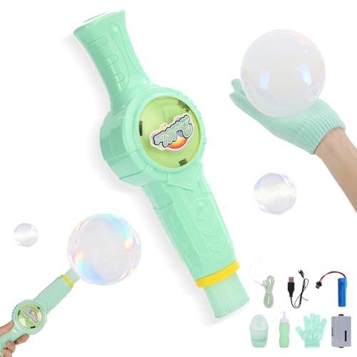 Fog Bubble Machine for Kids & Parties - Rechargeable Electric Smoke Bubble...
