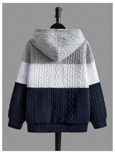 SOLY HUX Boy's Color Block Hooded Sweatshirt Long Sleeve Drop Shoulder Pullover Tops2