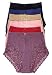 Peachy Panty Women's 6 Pack High Waist Cool Feel Brief Underwear Panties S-5xl (Lace Decorated Girdle, Large)
