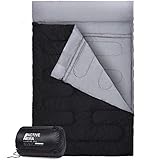 Active Era™ XL Schlafsack für 2 Personen - Großer Deckenschlafsack der in 2 Einzel Schlafsäcke geteilt Werden kann - Ideal für Camping, Wandern, Zelten, Paare