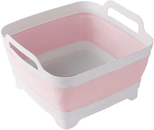 ddLUCK Lavabo plegable con tapón de drenaje para gran capacidad de 9 litros, lavabo, tina plegable para fregadero de caravana, verduras, frutas,