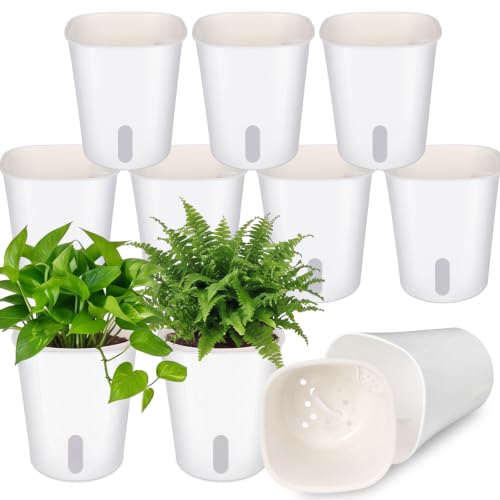 Ziliny 10 Pcs 4.92 Inch Self Watering Planters with Water Indicator