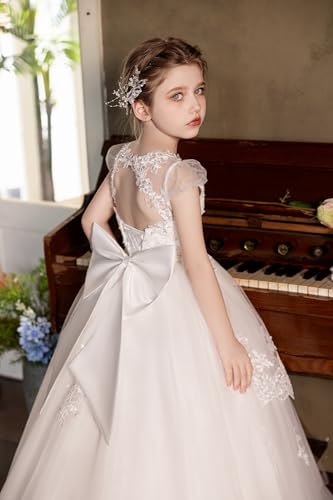 Lace Flower Girl Dress Tulle First Communion Dress for Girls Sequin Pageant Formal Party Birthday Gown4
