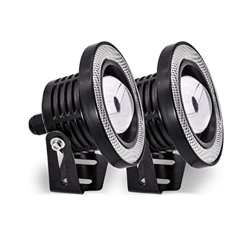 TUINCYN 3.5 Inch LED Fog Light White COB Halo Angel Eye Rings Used for Daytime Running Light DRL Car Driving Lights Projector Unversal RGB LED DC 12V-16V 3200 Lumens (Pack of 2) …