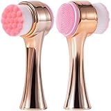 Yebeauty GesichtsreinigungsbüRste, Silikon-Gesichtsschrubber, Ultrafeine Weiche Borsten Peeling-GesichtswaschbüRste, Porentief Reinigendes Doppelseitiges, Schminke-Entfernung, Gold