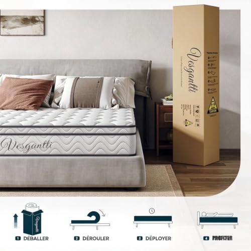 Matelas 120x190 Ressorts ensachés 26 cm Vesgantti