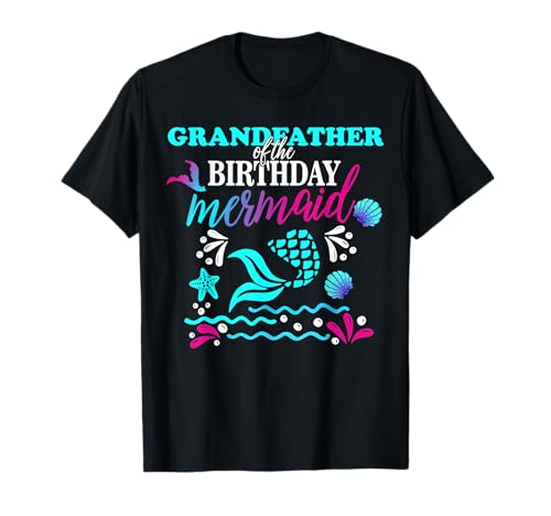 Familia a juego de sirenas de abuelo de cumpleaños Camiseta