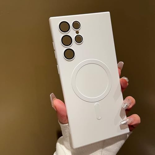 �}�b�g���^���b�N �\�t�g�P�[�X Samsung Galaxy S23/22/21ultra Note10 20 Pro Plus�p ���x�ȃJ���������Y�ی�t��(�z���C�g�AS23 Ultra)