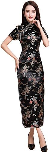 Shanghai Story Short Sleeve Long Qipao Chinese Cheongsam Dress Red