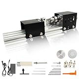 kilogorge 旋盤機 ミニ 木工旋盤 ミニグラインダー 研磨機 旋盤機 金属用 彫刻機 ミニポリッシャー 旋盤 両頭グラインダー 多机能小旋盤 高精度 耐久性 DIY手作りセット旋盤 研磨研磨 仏珠打孔 ミニチュア彫刻 小型カット ミニ旋盤 パワー (ブラッ • クキットC)