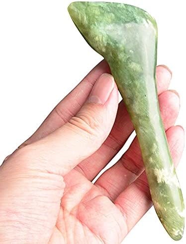 LEOSENSE Jade Manual Acupressure Gua Sha Scraping Massage Pen-Trigger Point Massage Tool-Reflexology Pressure Point Massager Tool for Full Body Relaxing Deep Tissue, Natural Facial Massage Beauty Bar