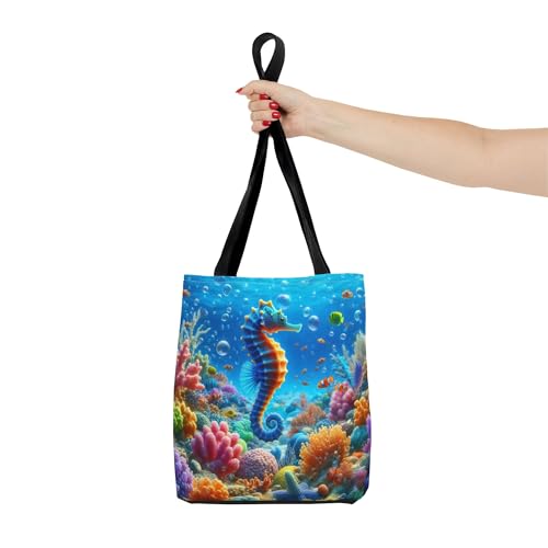 Premium Colorful Seahorse Tote Bag with Reinforced Stitching for Adults4