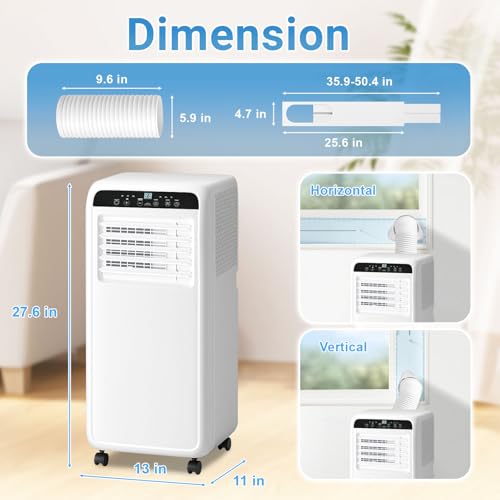 Image of Portable Air Conditioner, 10000BTU, 3-in-1 Air Conditioner Portable Up to 450 Sq.Ft. with Cool, Fan, Dehumidifier, Remote Control & Installation Kit, 24H Timer, Quiet Standing AC Unit