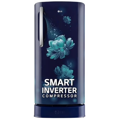 Image of LG 201 L 4 Star Inverter Direct-Cool Single Door Refrigerator (GL-D211HBCY, Blue Charm, Base stand with drawer)