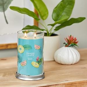 Yankee candle bahama breeze scented signature 20oz large tumbler 2 wick candle over 60 hours of burn time  urban country home decor