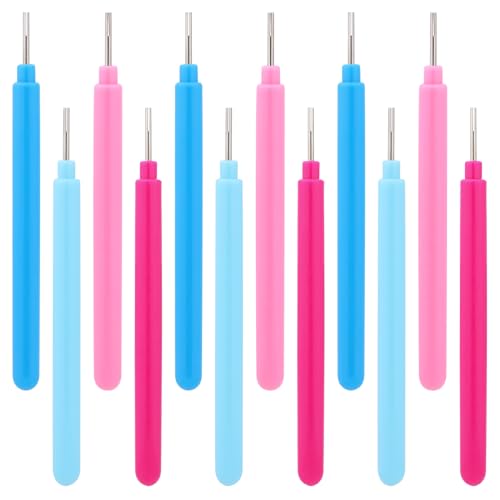 12 Pieces Paper Quilling Tools, 4 Colors Slotted Kit Rolling Curling Quilling Needle Pen Paper Paper Quilling Pen Volume Curling Pen for Paper Rolling Card making DIY Art Craft Handmade Tools